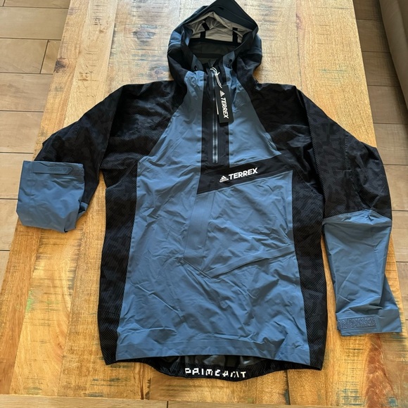 Adidas Men's TERREX Techrock RAIN.RDY Climbing Anorak Black/Wonste Size Medium - Picture 17 of 17